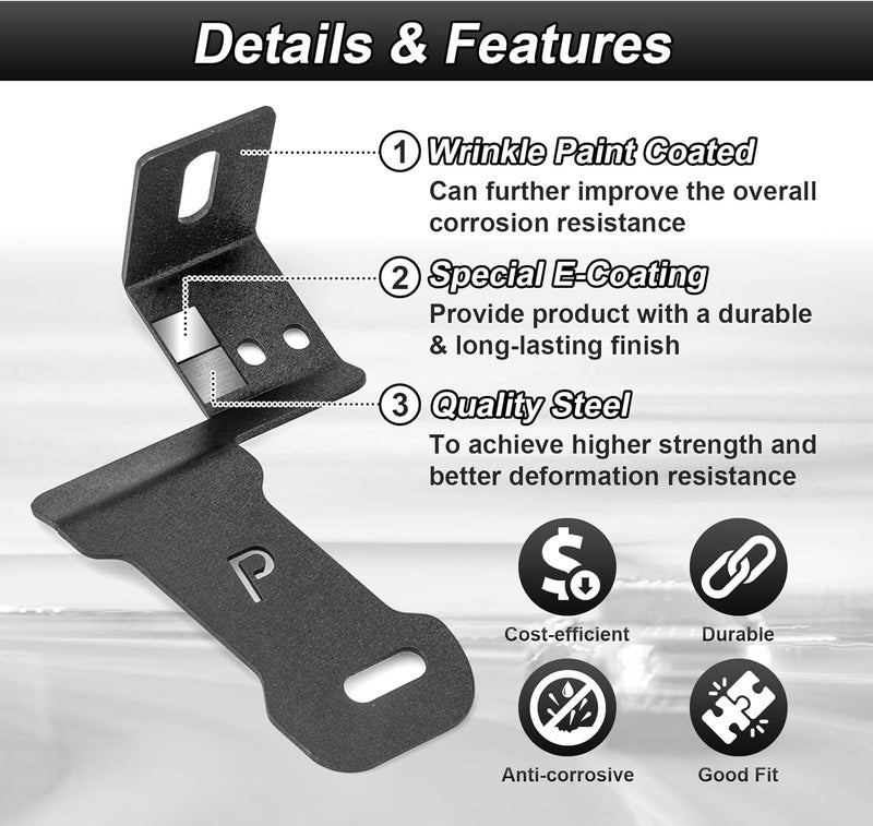 ROMELACK Hood Mount Brackets Ditch Light Pods Bracket No Drilling Compatible with Chevy Silverado Fit GMC Sierra 1500 2500 3500 2019-2024 - Image 2